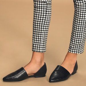 Steve Madden Talent Faux Croc Pointed D'Orsay Flat